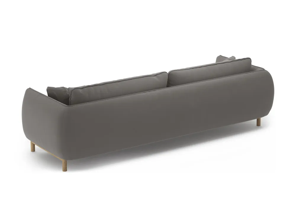 Sofa sametová 4-osobová ADA šedá