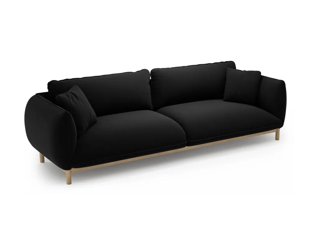 Sofa sametová 4-osobová ADA černá