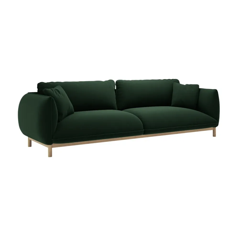 Sofa sametová 4-osobová ADA lahvově zelená