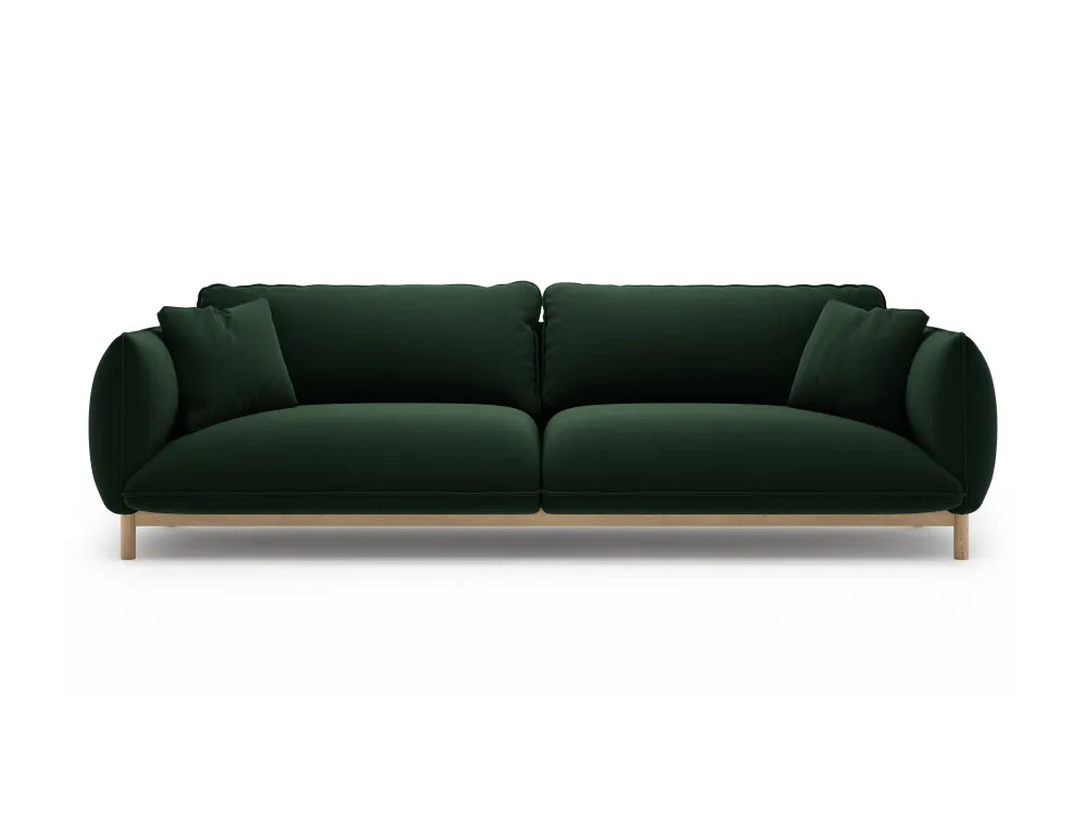 Sofa sametová 4-osobová ADA lahvově zelená