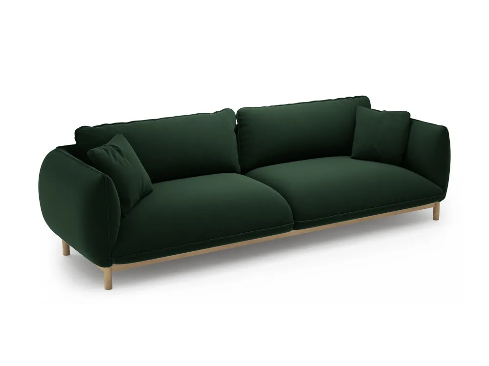 Sofa sametová 4-osobová ADA lahvově zelená