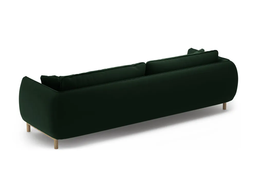 Sofa sametová 4-osobová ADA lahvově zelená