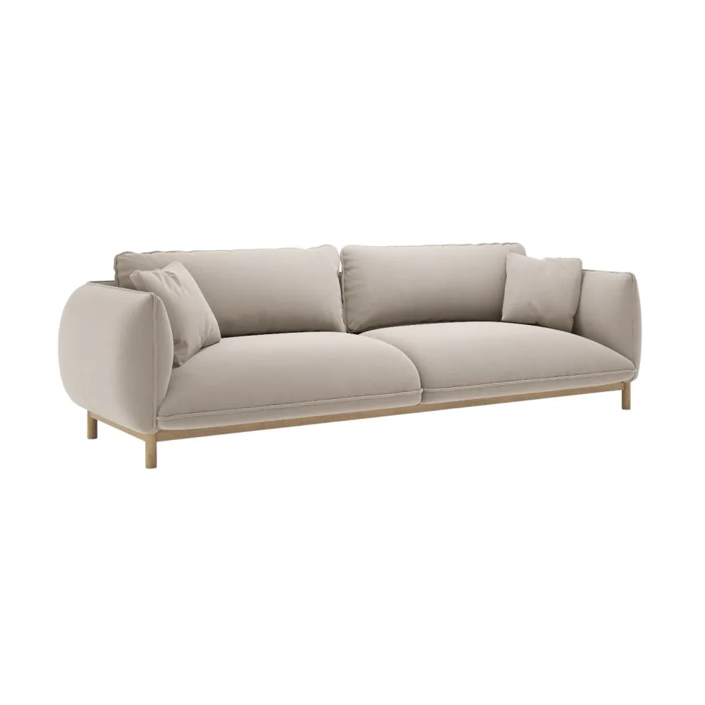 Sofa sametová 4-osobová ADA světle béžová