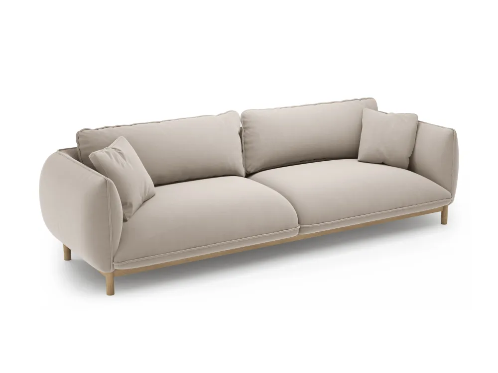 Sofa sametová 4-osobová ADA světle béžová