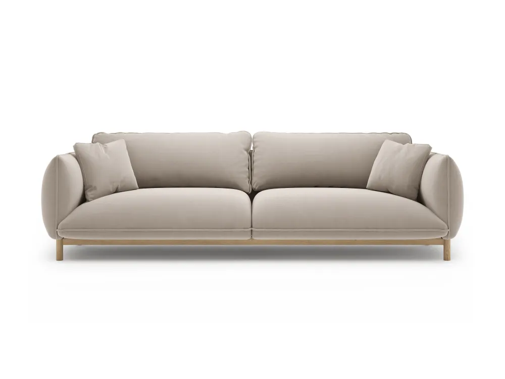Sofa sametová 4-osobová ADA světle béžová