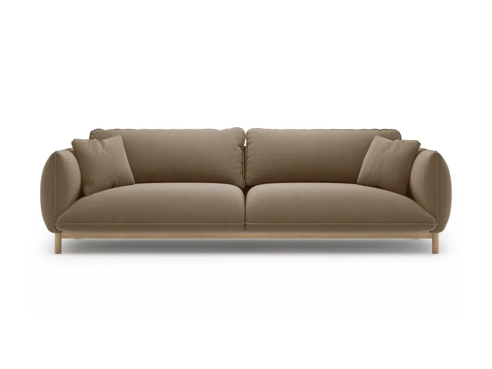 Sofa sametová 4-osobová ADA světle hnědá