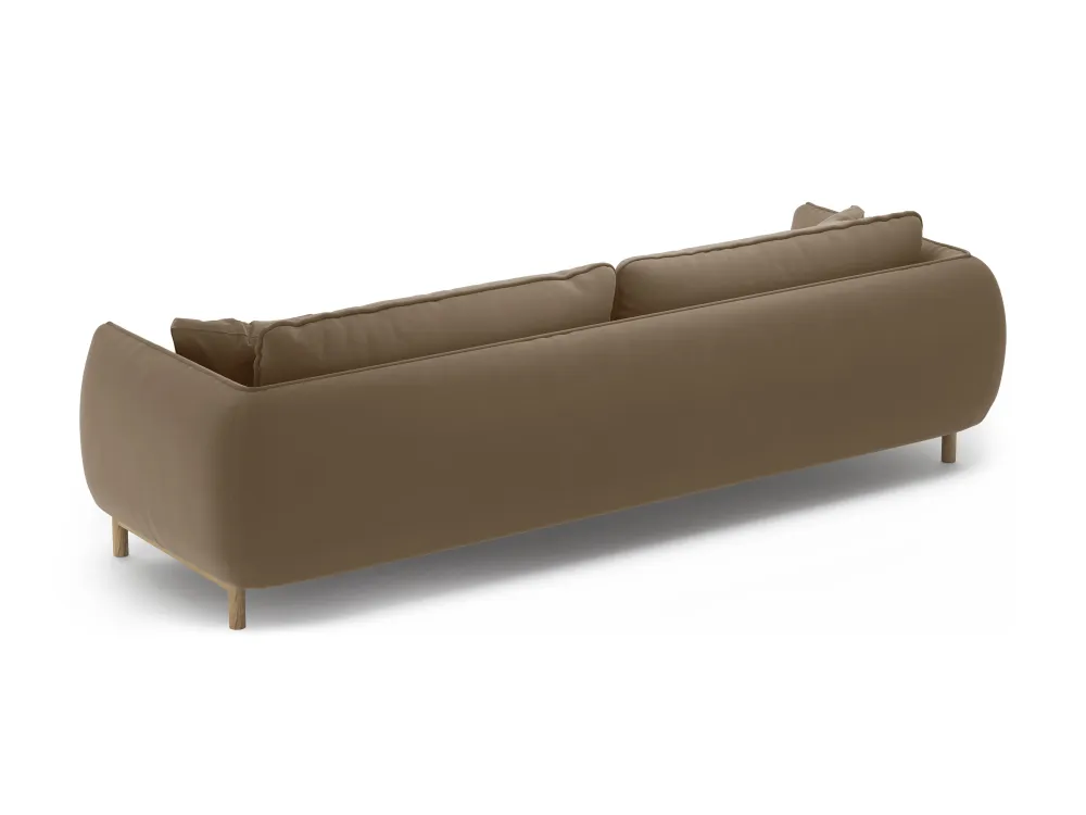 Sofa sametová 4-osobová ADA světle hnědá