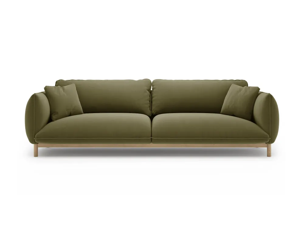 Sofa sametová 4-osobová ADA světle zelená