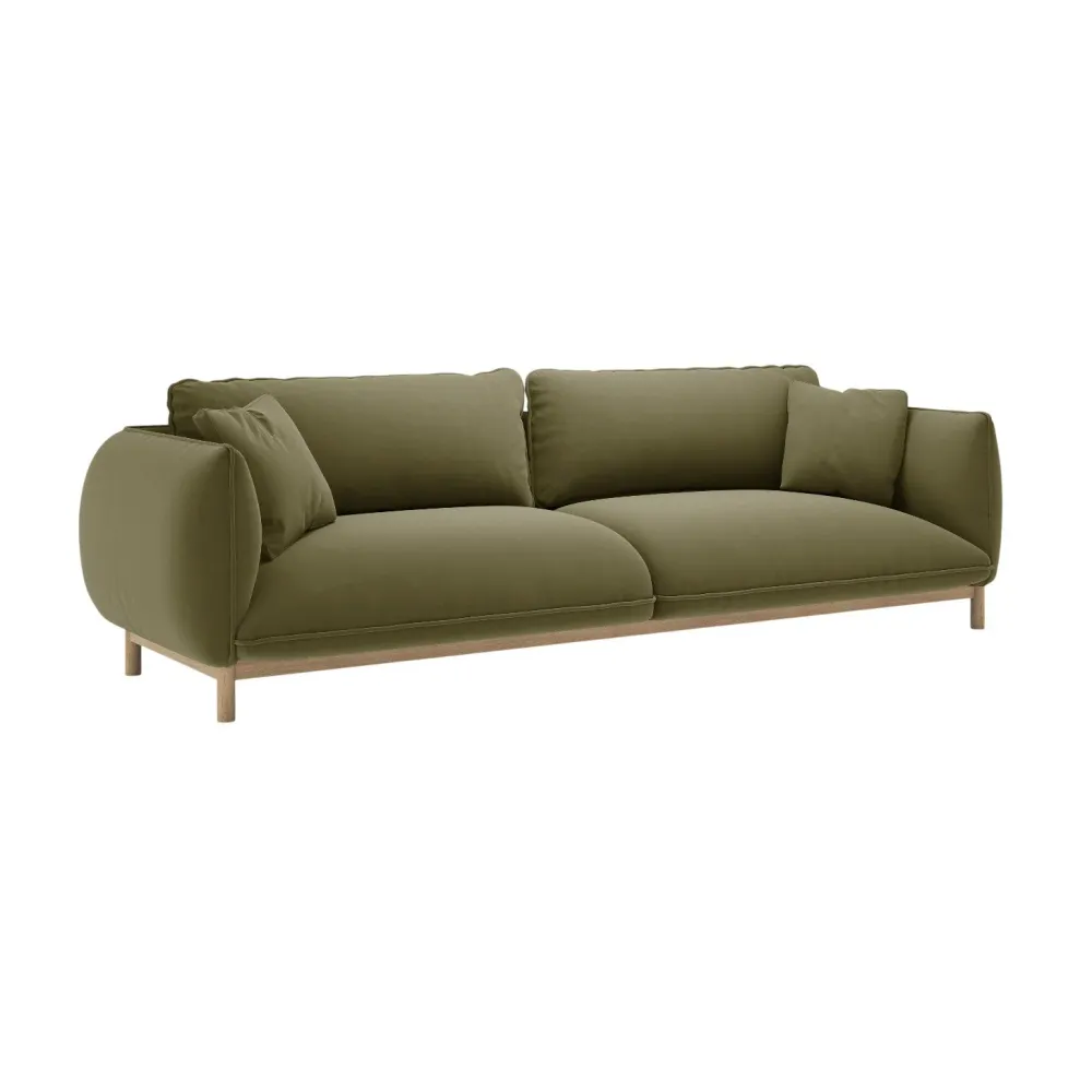 Sofa sametová 4-osobová ADA světle zelená