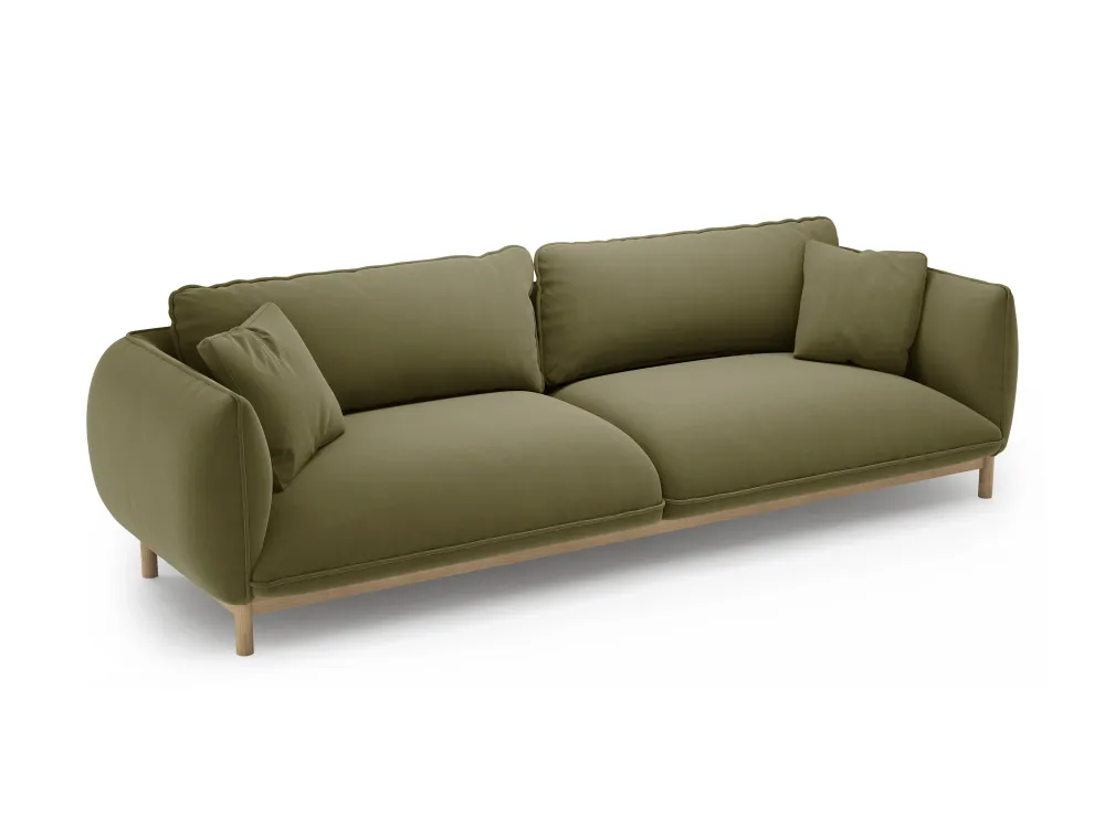 Sofa sametová 4-osobová ADA světle zelená