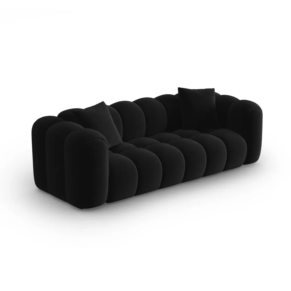 Sofa sametová 4-osobová ASTRO černá