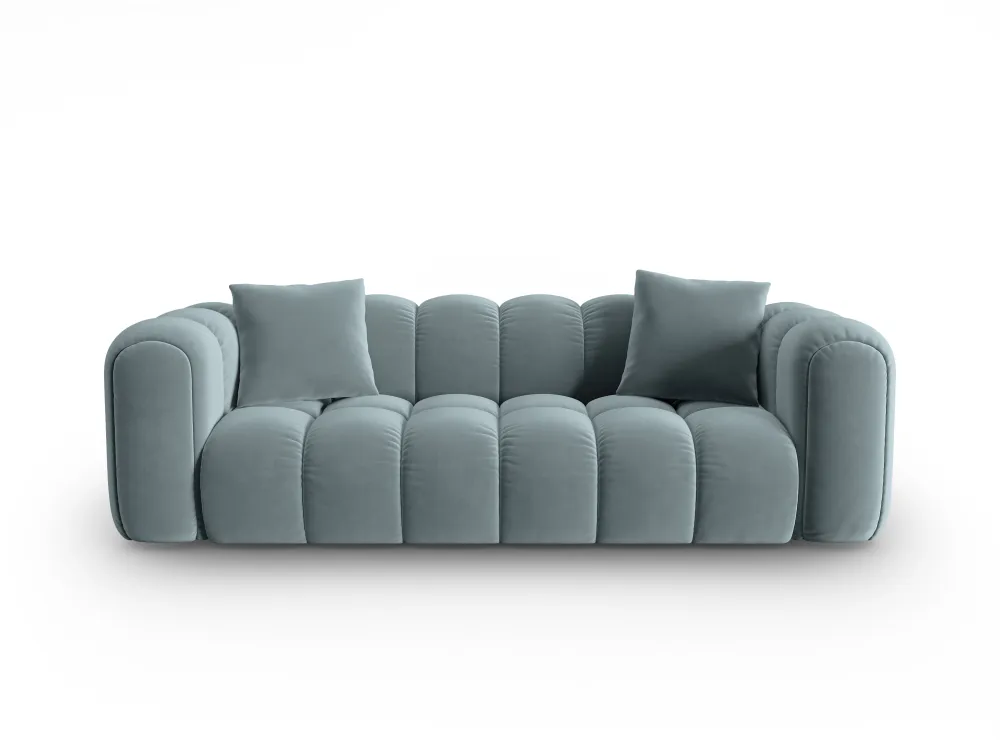 Sofa sametová 4-osobová ASTRO jasně modrá