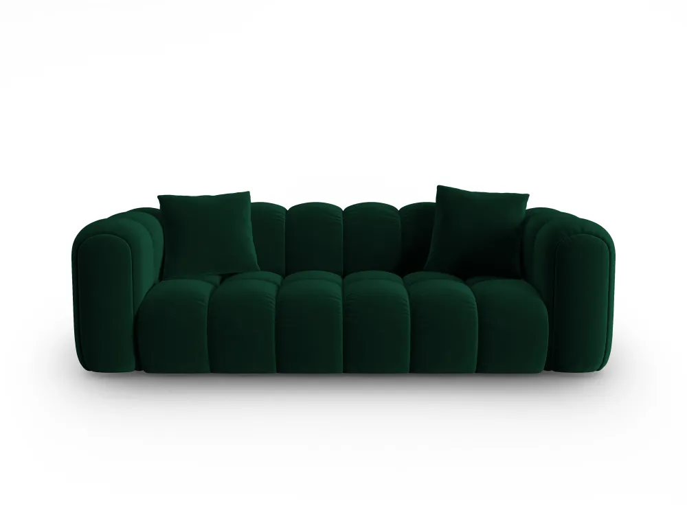 Sofa sametová 4-osobová ASTRO lahvově zelená