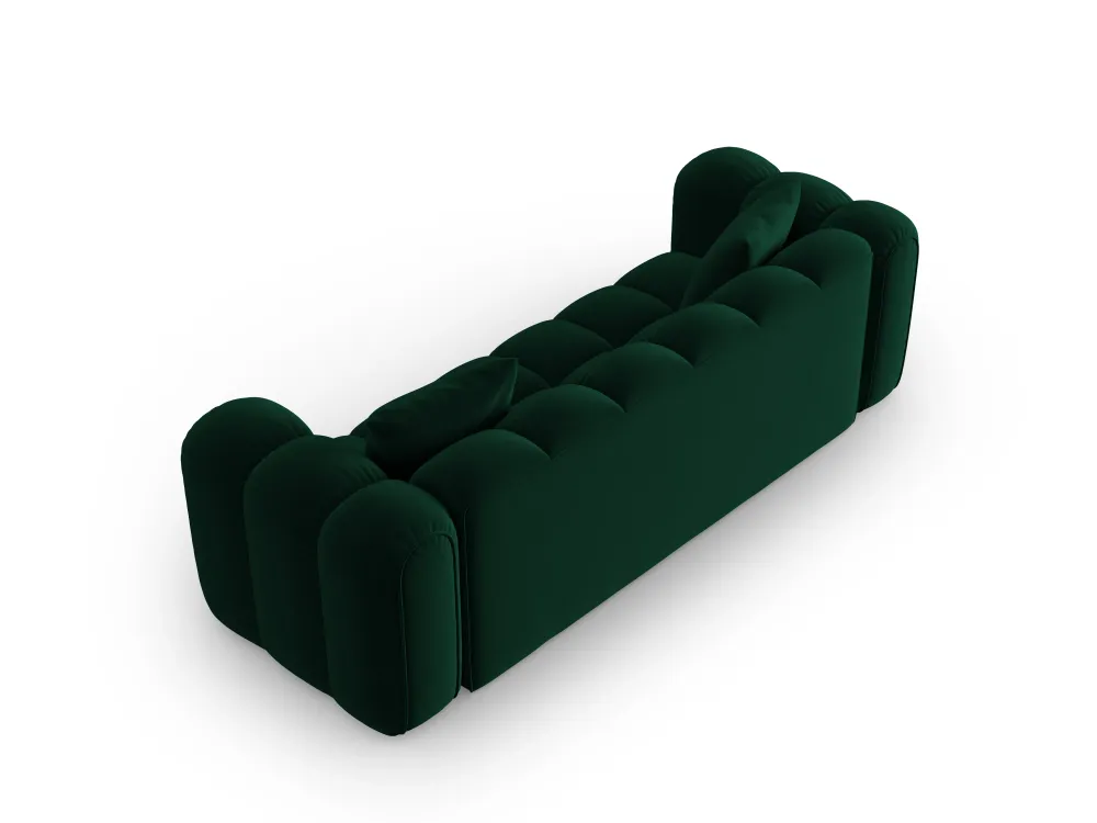 Sofa sametová 4-osobová ASTRO lahvově zelená