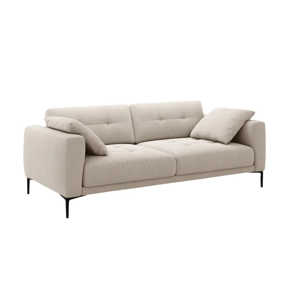 Sofa sametová 4-osobová BEMY béžová