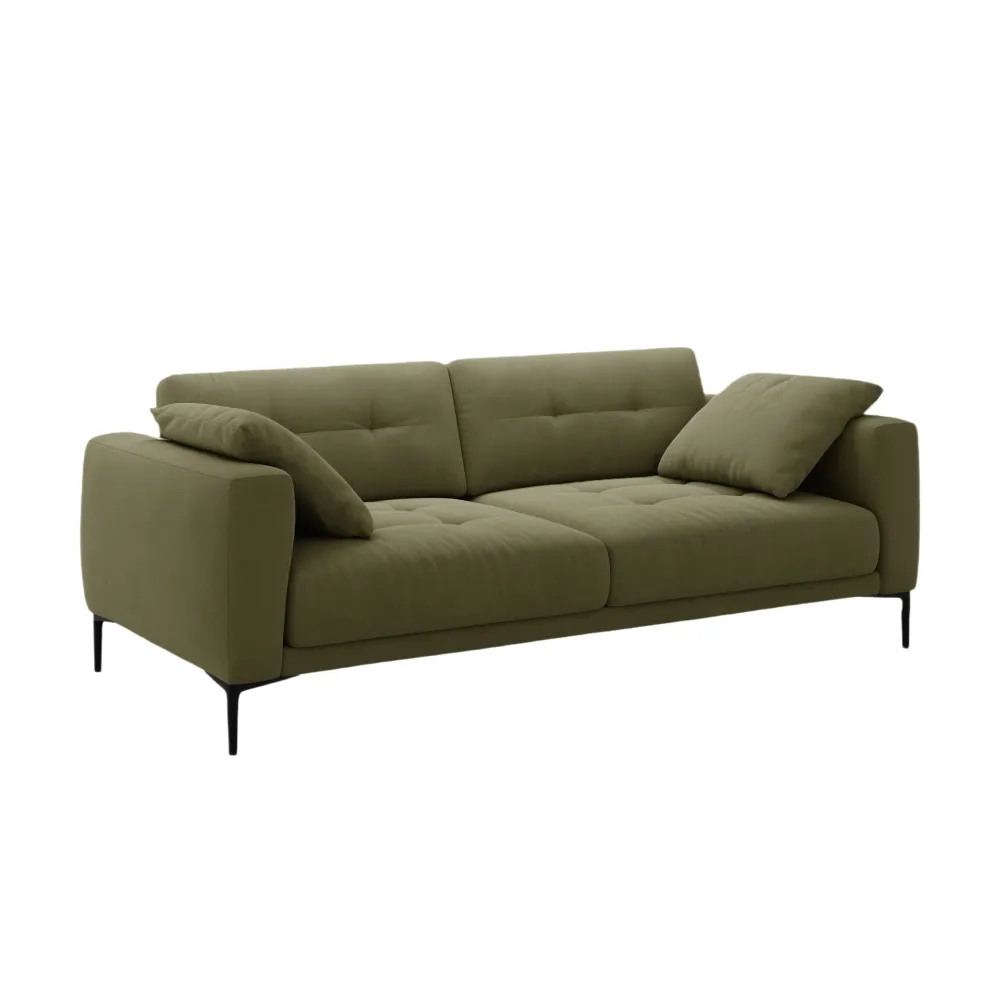 Sofa sametová 4-osobová BEMY zelená