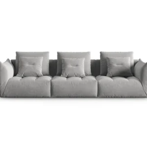 Sofa sametová 4-osobová BLOOM šedá