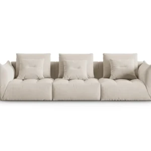 Sofa sametová 4-osobová BLOOM ecru