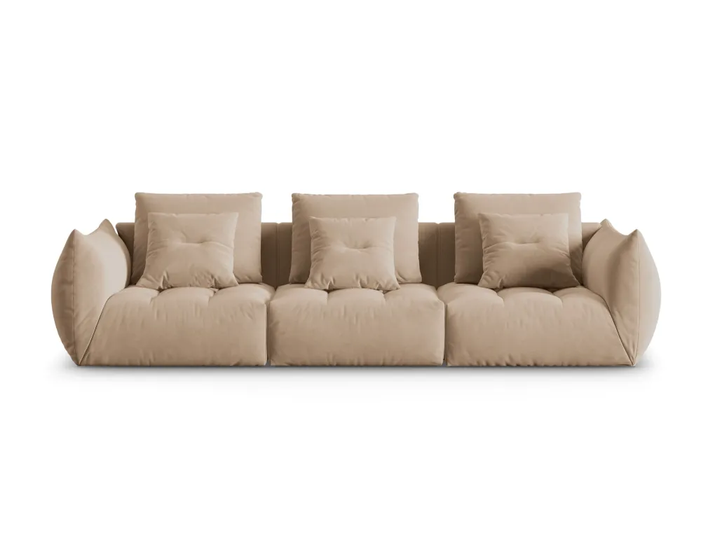 Sofa sametová 4-osobová BLOOM písková