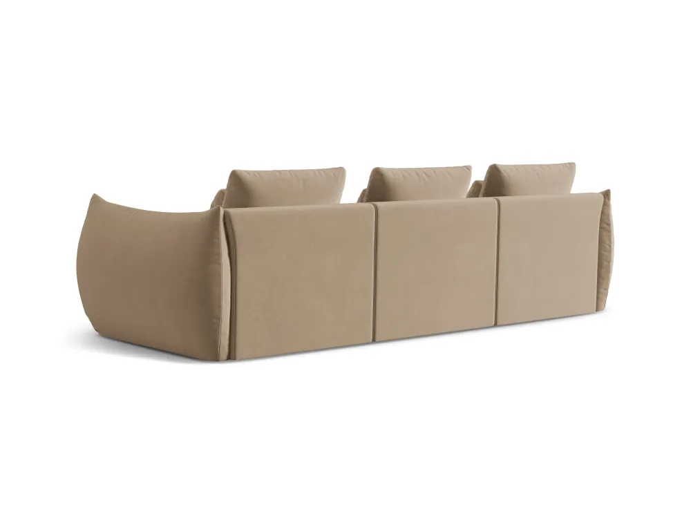 Sofa sametová 4-osobová BLOOM písková