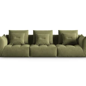 Sofa sametová 4-osobová BLOOM zelená