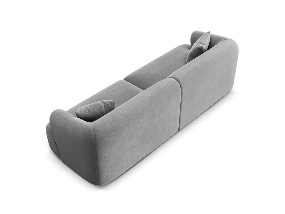 Sofa sametová 4-osobová CAMPI šedá