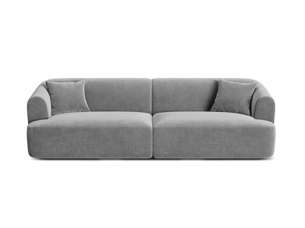 Sofa sametová 4-osobová CAMPI šedá