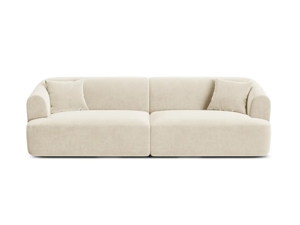 Sofa sametová 4-osobová CAMPI světle béžová