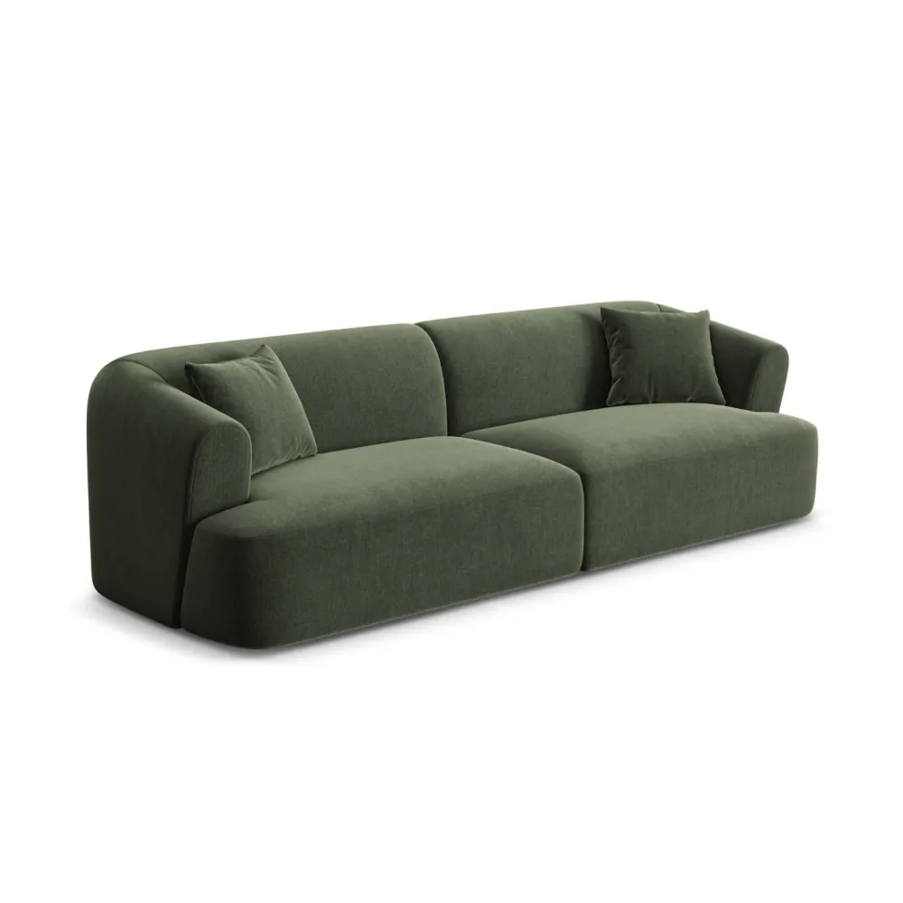 Sofa sametová 4-osobová CAMPI zelená