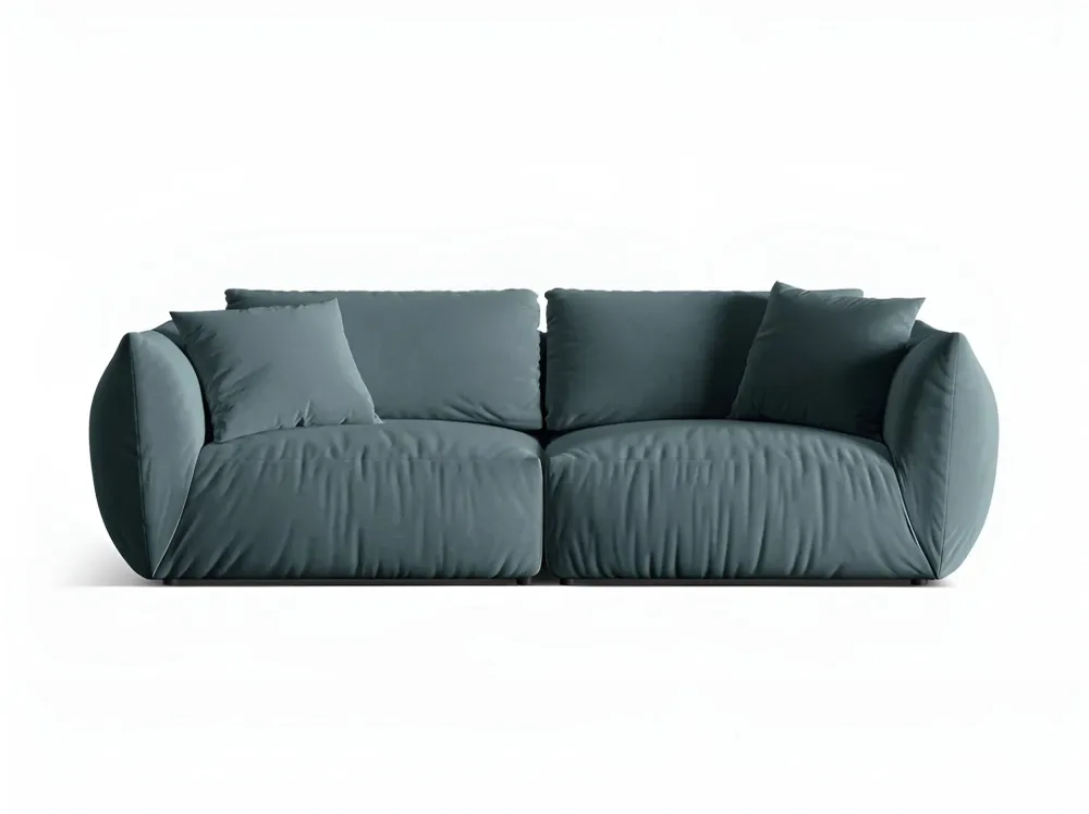 Sofa sametová 4-osobová CHRIS jasně modrá