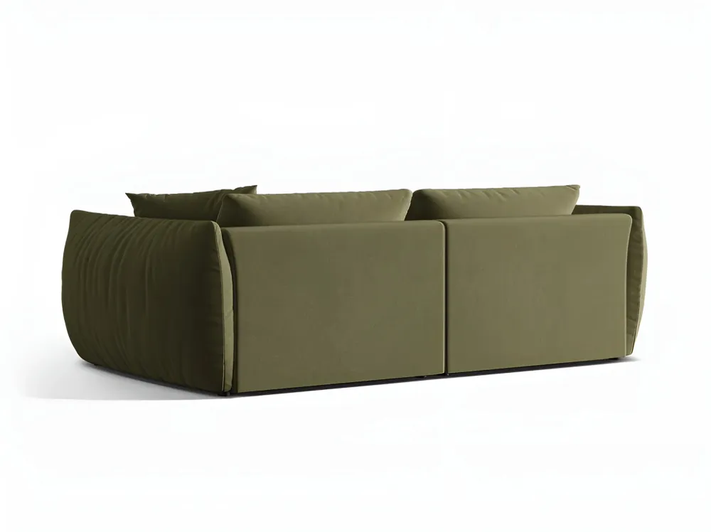 Sofa sametová 4-osobová CHRIS jasně zelená