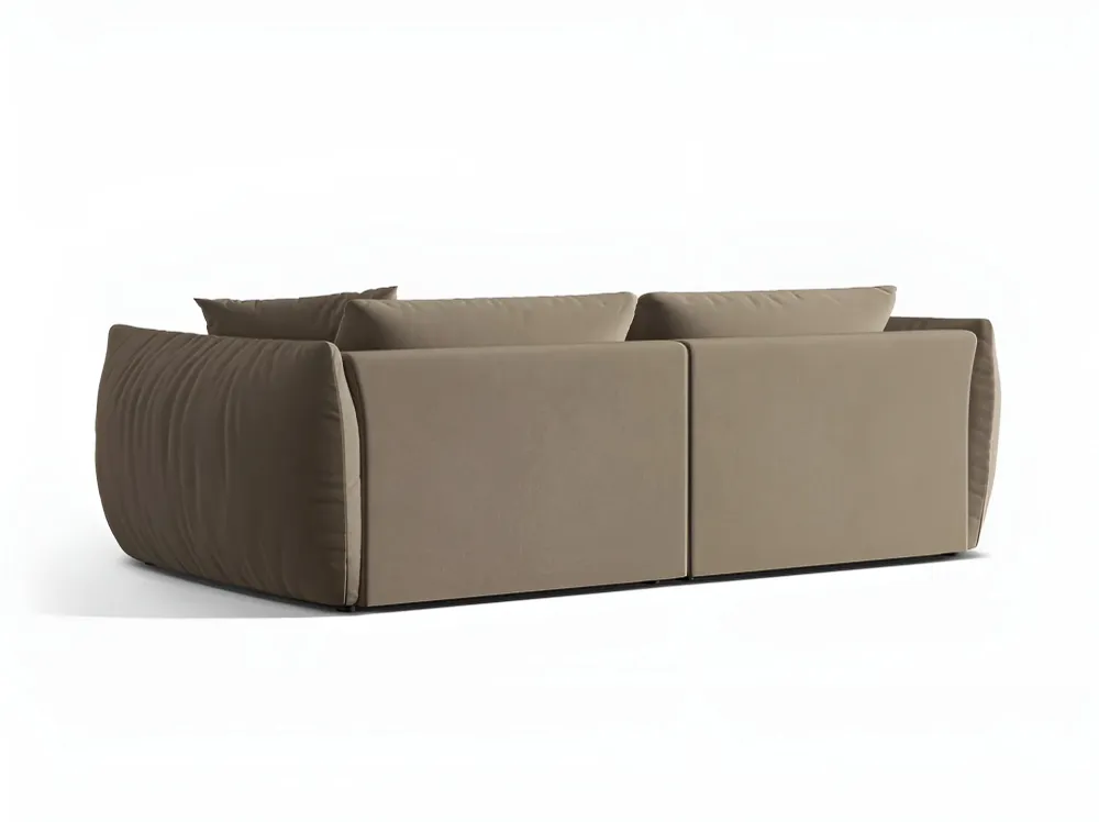 Sofa sametová 4-osobová CHRIS světle hnědá