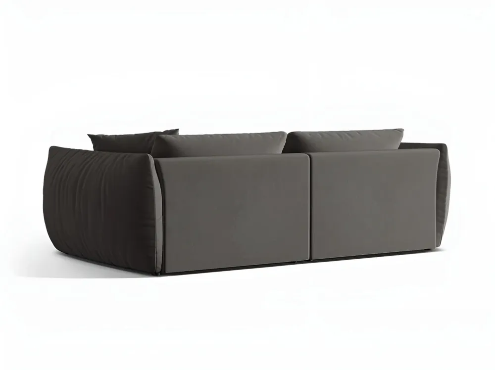 Sofa sametová 4-osobová CHRIS tmavě šedá