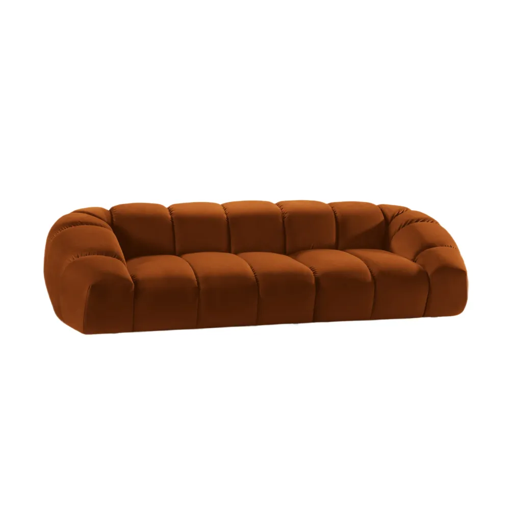 Sofa sametová 4-osobová DIANA terrakota