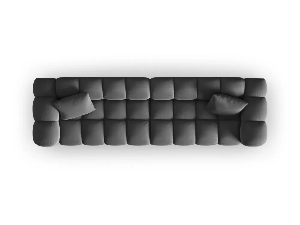 Sofa sametová 4-osobová HALLEY šedá