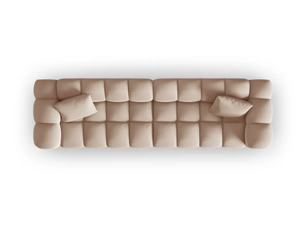 Sofa sametová 4-osobová HALLEY béžová