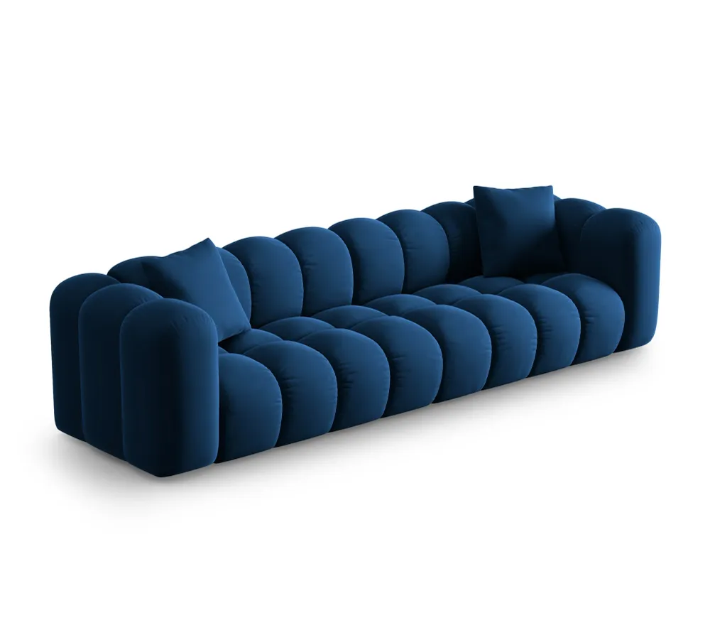 Sofa sametová 4-osobová HALLEY královská modrá