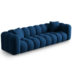 Sofa sametová 4-osobová HALLEY královská modrá