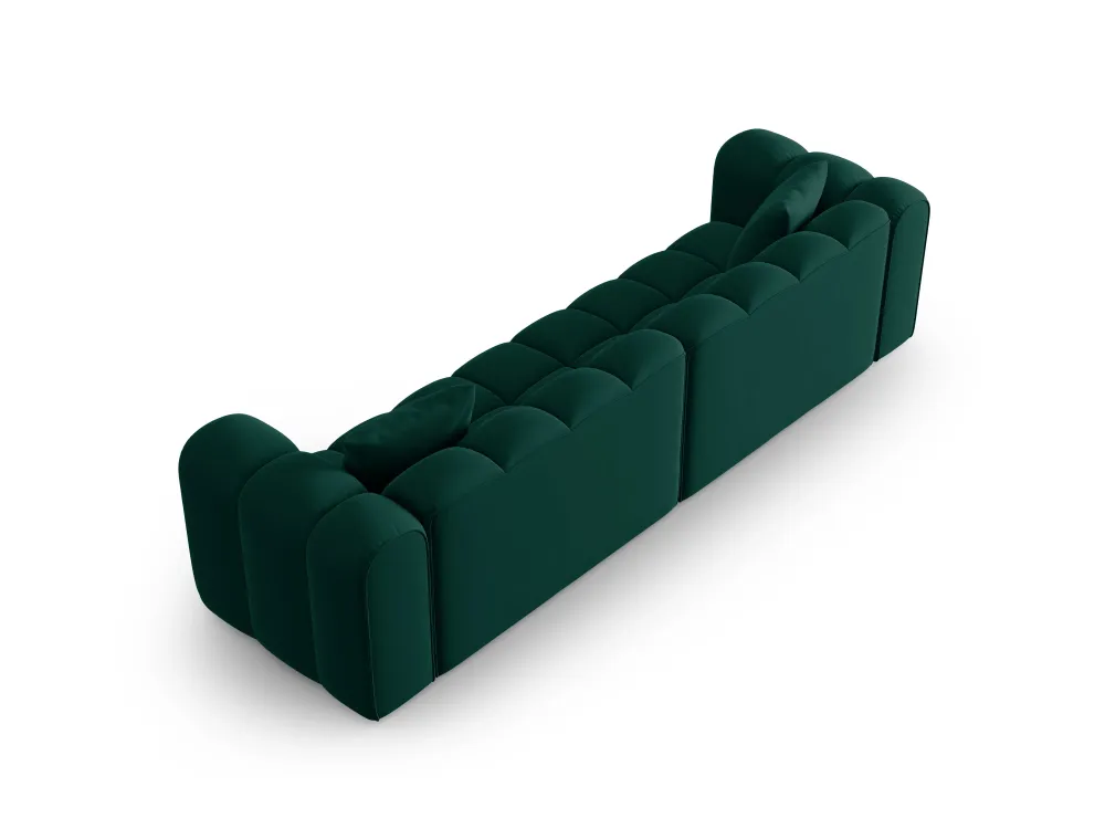 Sofa sametová 4-osobová HALLEY lahvově zelená