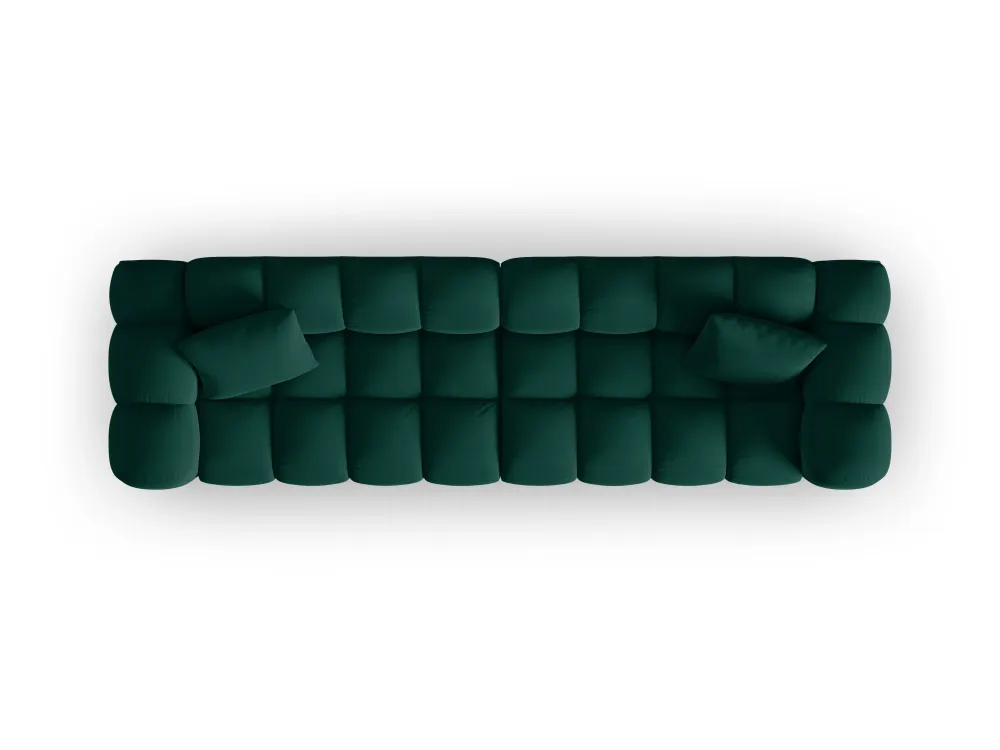 Sofa sametová 4-osobová HALLEY lahvově zelená