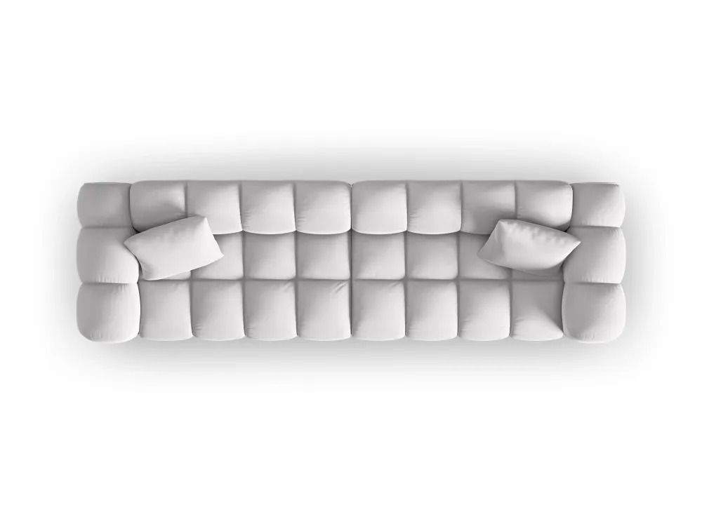 Sofa sametová 4-osobová HALLEY stříbrná