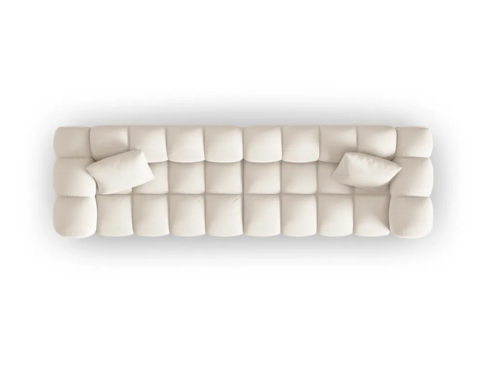 Sofa sametová 4-osobová HALLEY světle béžová