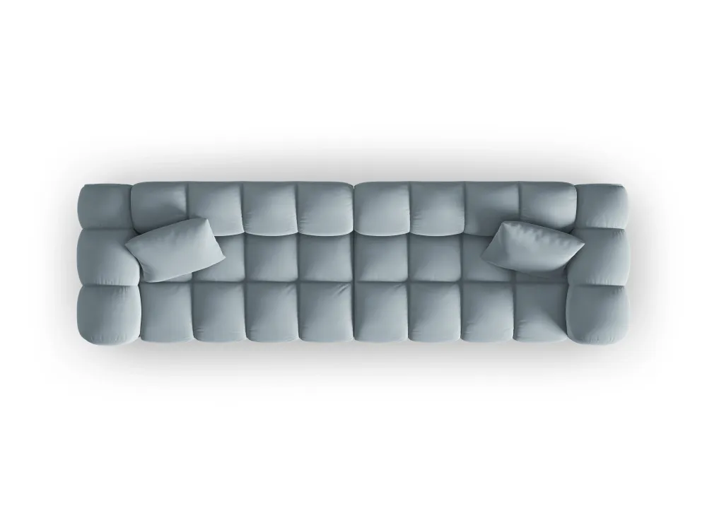 Sofa sametová 4-osobová HALLEY světle modrá