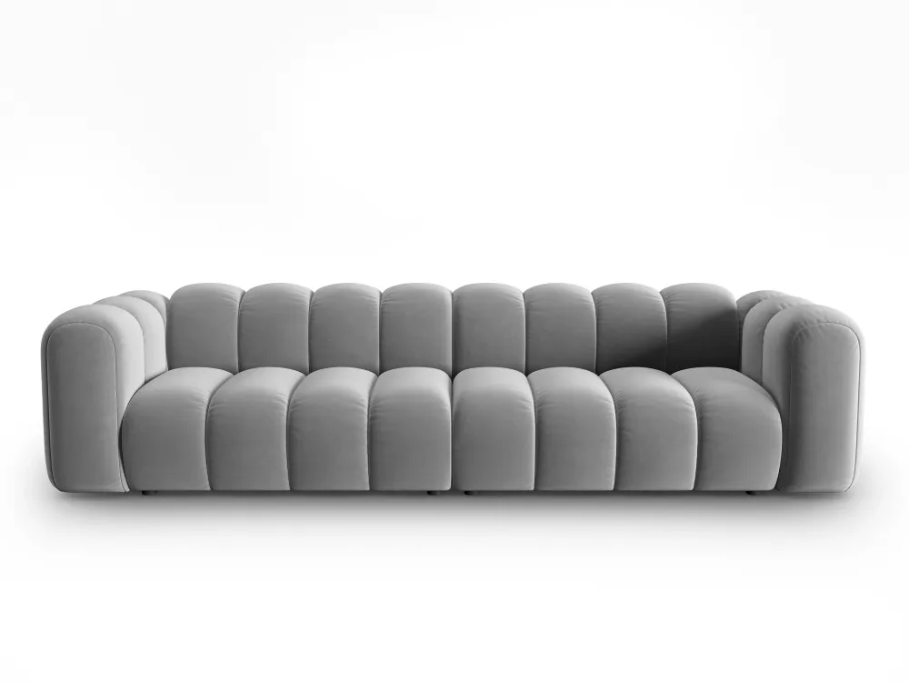 Sofa sametová 4-osobová LUPINE šedá
