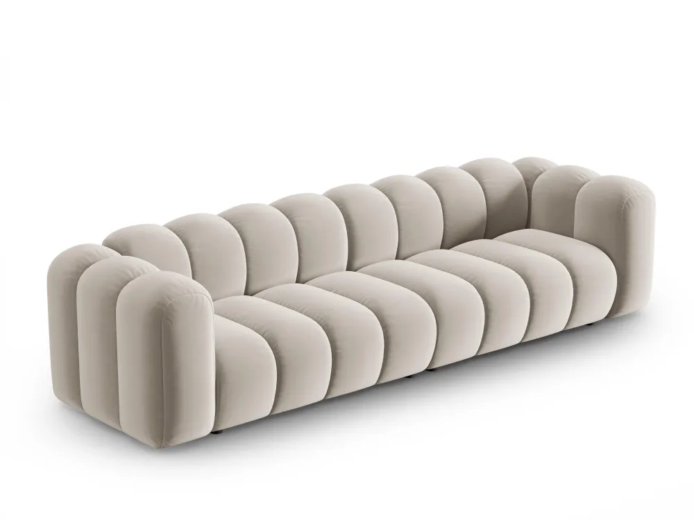 Sofa sametová 4-osobová LUPINE béžová