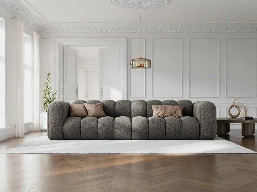Sofa sametová 4-osobová LUPINE béžová