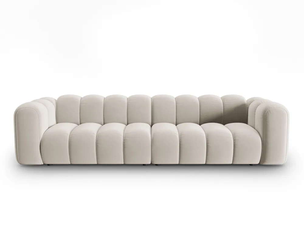 Sofa sametová 4-osobová LUPINE béžová