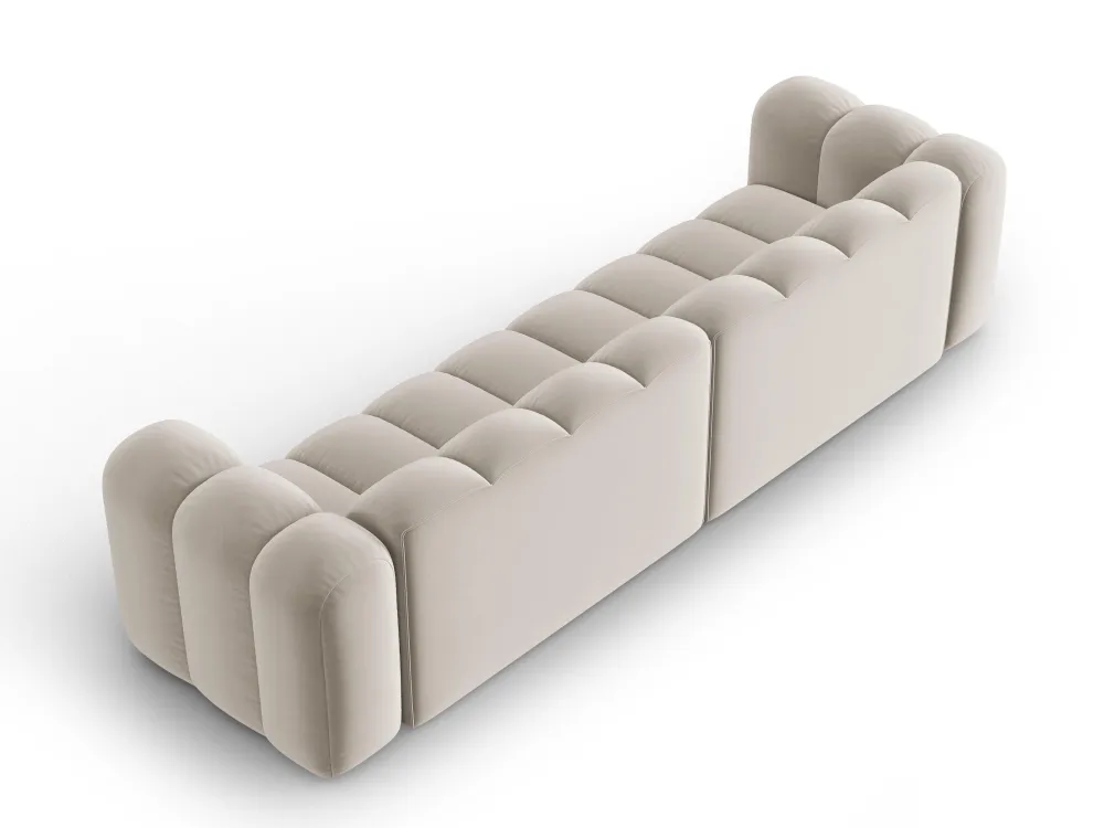 Sofa sametová 4-osobová LUPINE béžová