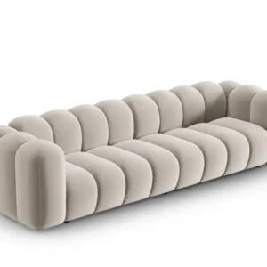 Sofa sametová 4-osobová LUPINE béžová