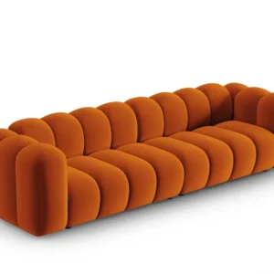 Sofa sametová 4-osobová LUPINE cihlová